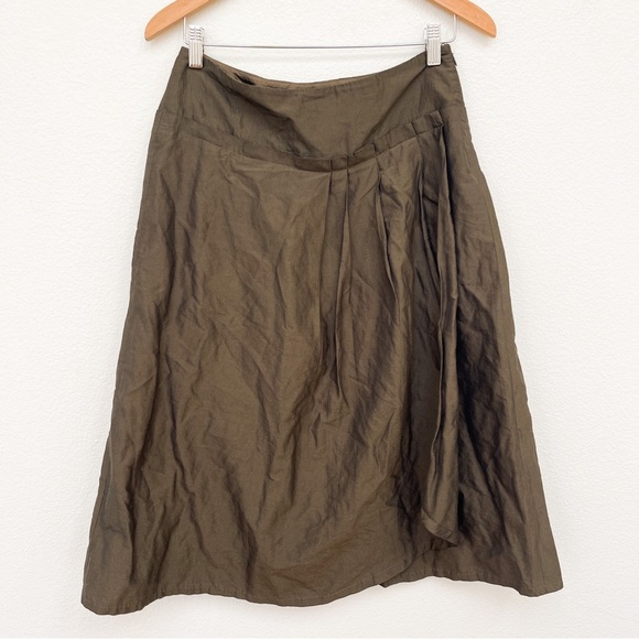 THRU MaxMara Metallic Wool Wrap Skirt Size 8 - Picture 1 of 7